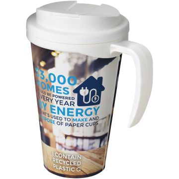 BriteAmericano Grande 350 ml mug with spillproof lid White - 1 Bounce Creative Designs