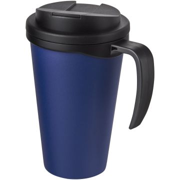 Americano Grande 350 ml mug with spillproof lid Blue  solid black - 1 Bounce Creative Designs