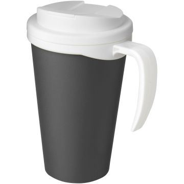 Americano Grande 350 ml mug with spillproof lid Grey  white - 1 Bounce Creative Designs
