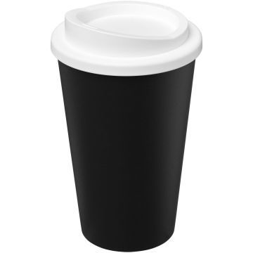 Americano Eco 350 ml recycled tumbler Solid black  white - 1 Bounce Creative Designs