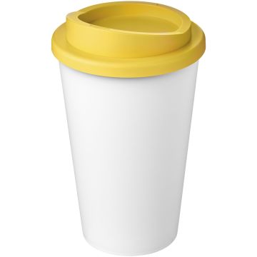 Americano Eco 350 ml recycled tumbler White  yellow - 1 Bounce Creative Designs
