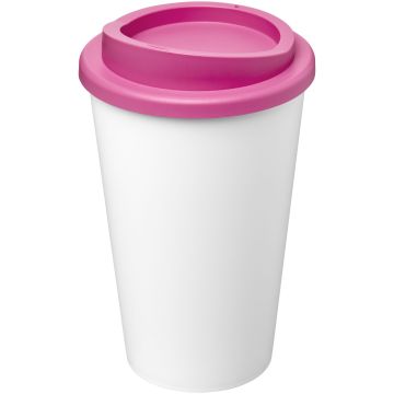 Americano Eco 350 ml recycled tumbler White  pink - 1 Bounce Creative Designs