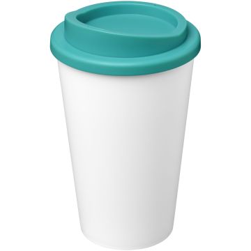 Americano Eco 350 ml recycled tumbler White  aqua blue - 1 Bounce Creative Designs