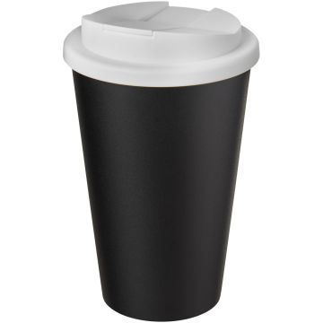 Americano Eco 350 ml recycled tumbler with spillproof lid White  solid black - 1 Bounce Creative Designs