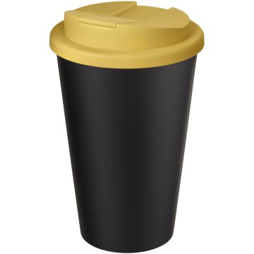 Americano Eco 350 ml recycled tumbler with spillproof lid Yellow  solid black - 1 Bounce Creative Designs