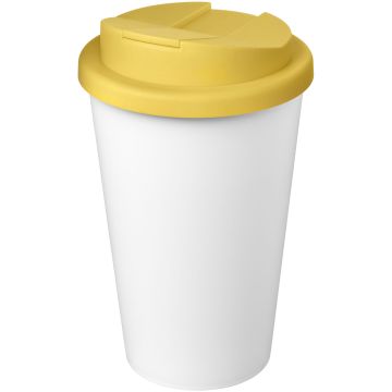 Americano Eco 350 ml recycled tumbler with spillproof lid Yellow  white - 1 Bounce Creative Designs