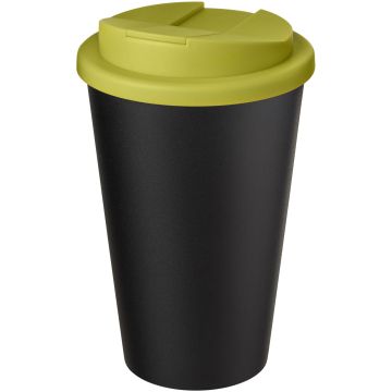 Americano Eco 350 ml recycled tumbler with spillproof lid Lime  solid black - 1 Bounce Creative Designs