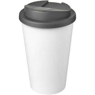 Americano Eco 350 ml recycled tumbler with spillproof lid Grey  white - 1 Bounce Creative Designs