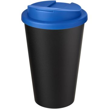 Americano Eco 350 ml recycled tumbler with spillproof lid Mid blue  solid black - 1 Bounce Creative Designs