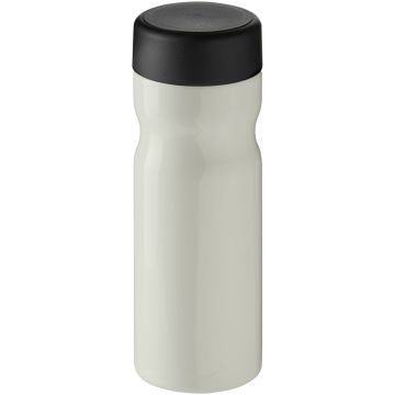 H2O Active Eco Base 650 ml screw cap water bottle Ivory white  solid black - 1 Bounce Creative Designs