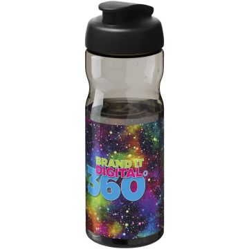H2O Active Base Tritan 650 ml flip lid sport bottle Charcoal  solid black - 1 Bounce Creative Designs