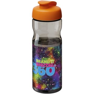 H2O Active Base Tritan 650 ml flip lid sport bottle Charcoal  orange - 1 Bounce Creative Designs