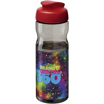 H2O Active Base Tritan 650 ml flip lid sport bottle Charcoal  red - 1 Bounce Creative Designs