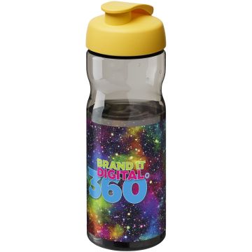H2O Active Base Tritan 650 ml flip lid sport bottle Charcoal  yellow - 1 Bounce Creative Designs