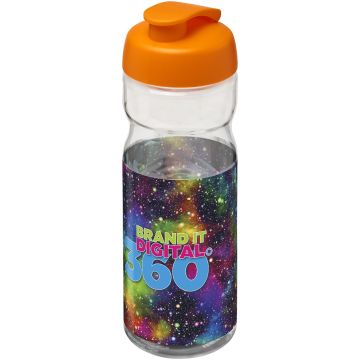 H2O Active Base Tritan 650 ml flip lid sport bottle Transparent clear  orange - 1 Bounce Creative Designs