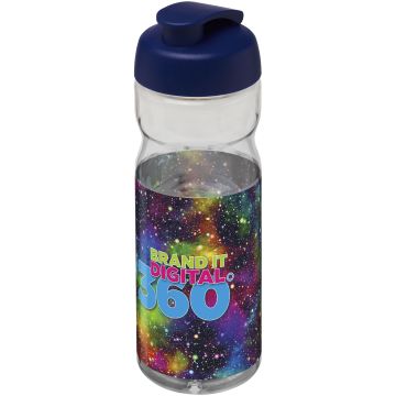 H2O Active Base Tritan 650 ml flip lid sport bottle Transparent clear  blue - 1 Bounce Creative Designs