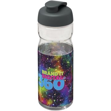 H2O Active Base Tritan 650 ml flip lid sport bottle Transparent clear  grey - 1 Bounce Creative Designs