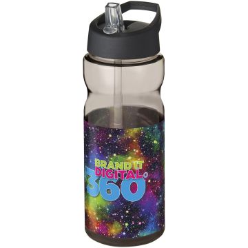 H2O Active Base Tritan 650 ml spout lid sport bottle Charcoal  solid black - 1 Bounce Creative Designs