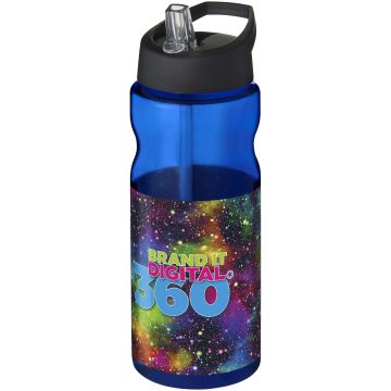 H2O Active Base Tritan 650 ml spout lid sport bottle Blue  solid black - 1 Bounce Creative Designs