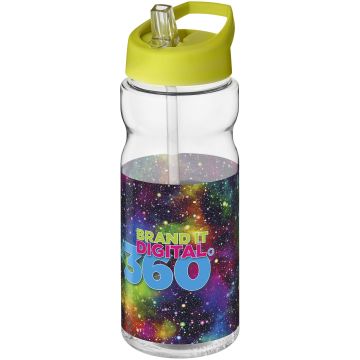 H2O Active Base Tritan 650 ml spout lid sport bottle Transparent clear  lime - 1 Bounce Creative Designs