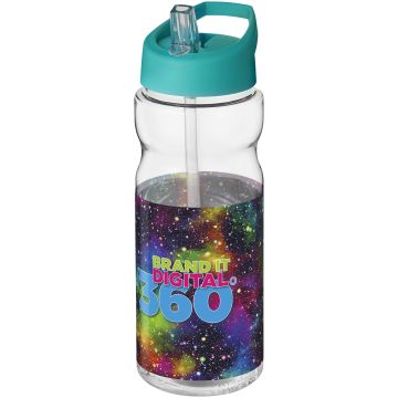H2O Active Base Tritan 650 ml spout lid sport bottle Transparent clear  aqua blue - 1 Bounce Creative Designs