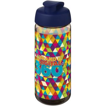 H2O Active Octave Tritan 600 ml flip lid sport bottle Charcoal  blue - 1 Bounce Creative Designs