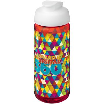 H2O Active Octave Tritan 600 ml flip lid sport bottle Red  white - 1 Bounce Creative Designs