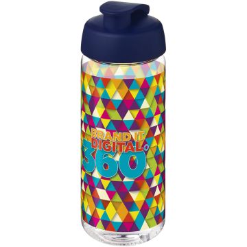 H2O Active Octave Tritan 600 ml flip lid sport bottle Transparent clear  blue - 1 Bounce Creative Designs