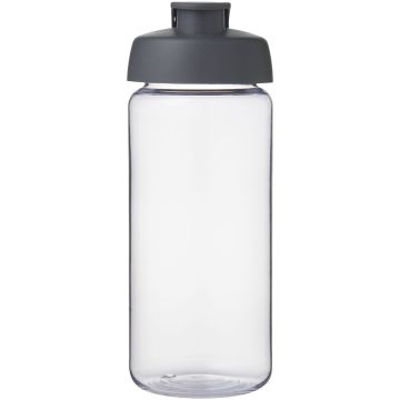 H2O Active Octave Tritan 600 ml flip lid sport bottle Transparent clear  grey - 1 Bounce Creative Designs