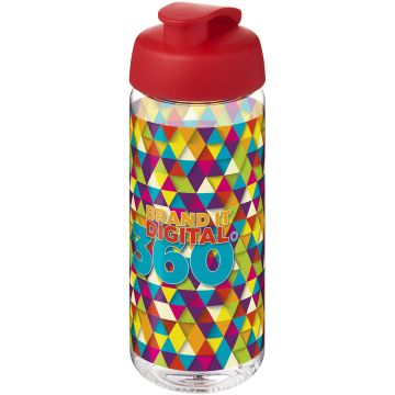 H2O Active Octave Tritan 600 ml flip lid sport bottle Transparent clear  red - 1 Bounce Creative Designs