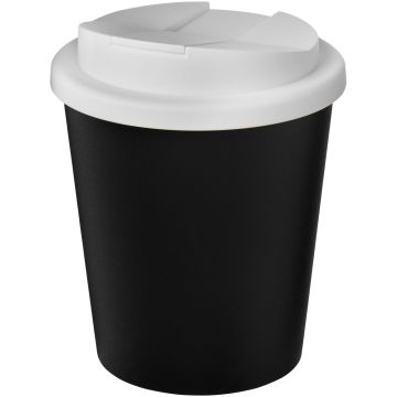 Americano Espresso Eco 250 ml recycled tumbler with spillproof lid  Solid black  white - 1 Bounce Creative Designs
