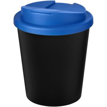 Americano Espresso Eco 250 ml recycled tumbler with spillproof lid  Solid black  mid blue - 1 Bounce Creative Designs