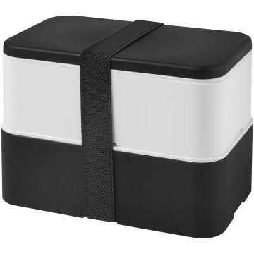 MIYO double layer lunch box Solid black  white  solid black - 1 Bounce Creative Designs