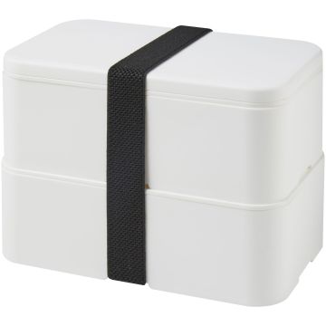 MIYO double layer lunch box White  white  solid black - 1 Bounce Creative Designs