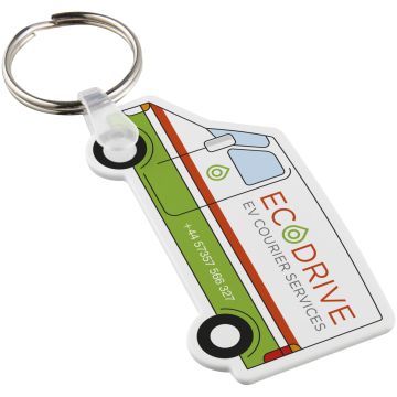 Tait vanshaped recycled keychain White - 1 Bounce Creative Designs