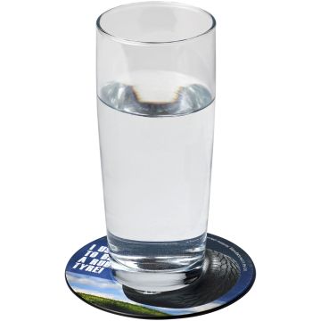 BriteMat round coaster with tyre material Solid black - 2 Bounce Creative Designs