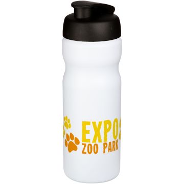 Baseline Plus 650 ml flip lid sport bottle White  solid black - 1 Bounce Creative Designs