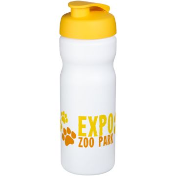 Baseline Plus 650 ml flip lid sport bottle White  yellow - 1 Bounce Creative Designs