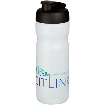 Baseline Plus 650 ml flip lid sport bottle Transparent  solid black - 1 Bounce Creative Designs