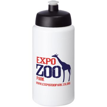 Baseline Plus grip 500 ml sports lid sport bottle White  solid black - 1 Bounce Creative Designs