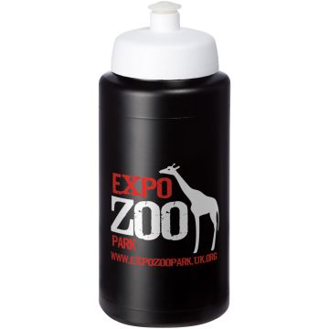 Baseline Plus grip 500 ml sports lid sport bottle Solid black  white - 1 Bounce Creative Designs