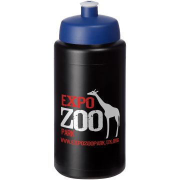 Baseline Plus grip 500 ml sports lid sport bottle Solid black  blue - 1 Bounce Creative Designs