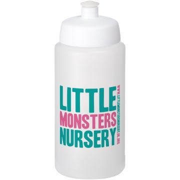 Baseline Plus grip 500 ml sports lid sport bottle Transparent  white - 1 Bounce Creative Designs