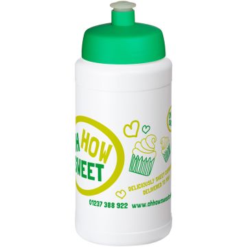 Baseline Plus 500 ml bottle with sports lid White  green - 1 Bounce Creative Designs