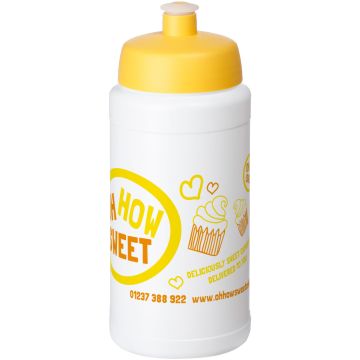 Baseline Plus 500 ml bottle with sports lid White  yellow - 1 Bounce Creative Designs