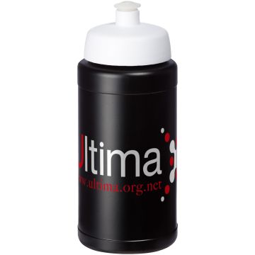 Baseline Plus 500 ml bottle with sports lid Solid black  white - 1 Bounce Creative Designs