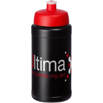 Baseline Plus 500 ml bottle with sports lid Solid black  red - 1 Bounce Creative Designs