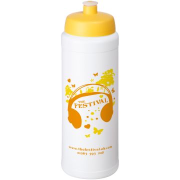 Baseline Plus grip 750 ml sports lid sport bottle White  yellow - 1 Bounce Creative Designs