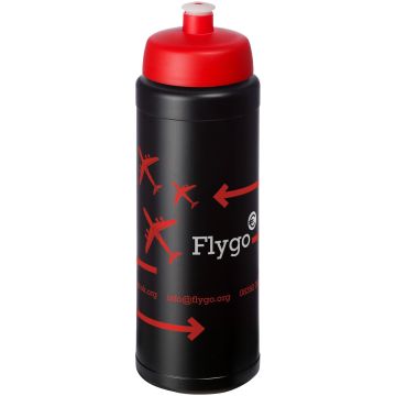 Baseline Plus 750 ml bottle with sports lid Solid black  red - 1 Bounce Creative Designs