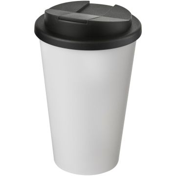 Americano 350 ml tumbler with spillproof lid White  solid black - 1 Bounce Creative Designs